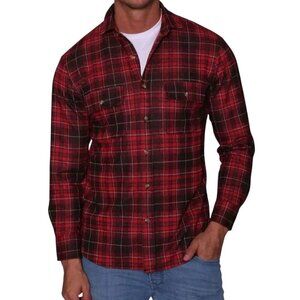 Tailorbyrd The Sweater Shirt Red Plaid Cozy Shirt Shacket Size M